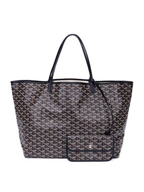 Goyard St Louis Black Din Canvas Shoulder Bag
